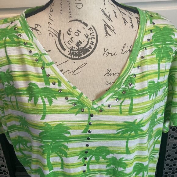Palm Harbor green palm tree T-shirt, size 2X, good used condition - Picture 2 of 9